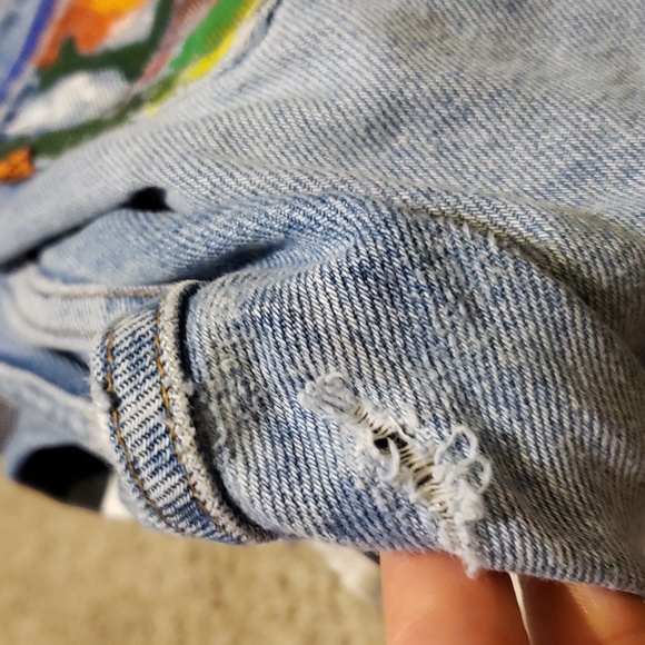 Levi's 505 hand painted size 29×30 ORANGE tab 90s Little e - Picture 14 of 14